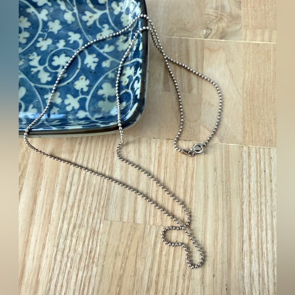 925 Sterling silver ball bead chain necklace 1.5mm width 24” length